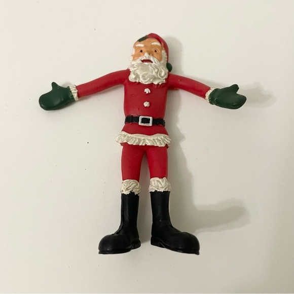 Vintage Santa Claus Bendy Figure and 1984 Santa Pencil Topper - Picture 8 of 16